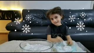 صنع الثلج الصناعي بأسهل طريقة مع نايا وادم❄️☃️?️how to make snow