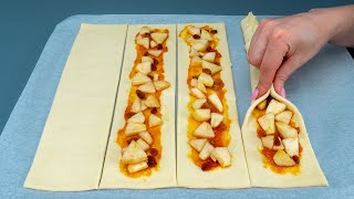 Guaranteed success! With an apple and puff pastry, you have a delicious dessert in 5 minutes!