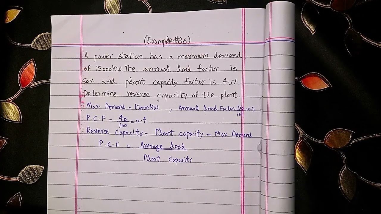 Power System | Chapter#03 | Example#3.6 | Variable Load on Power Station | V.K_Mehta