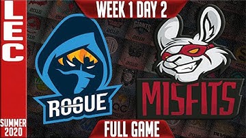 Rogue vs Misfits | Week 1 Day 2 S10 LEC Summer 2020 | RGE vs MSF W1D2
