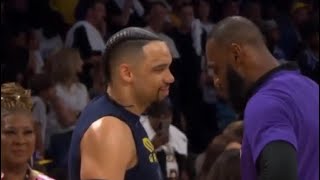 LeBron confronts Dillon Brooks in pre game warmups | Game 3 Lakers vs Grizzlies