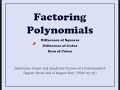 Factoring Polynomials Quiz