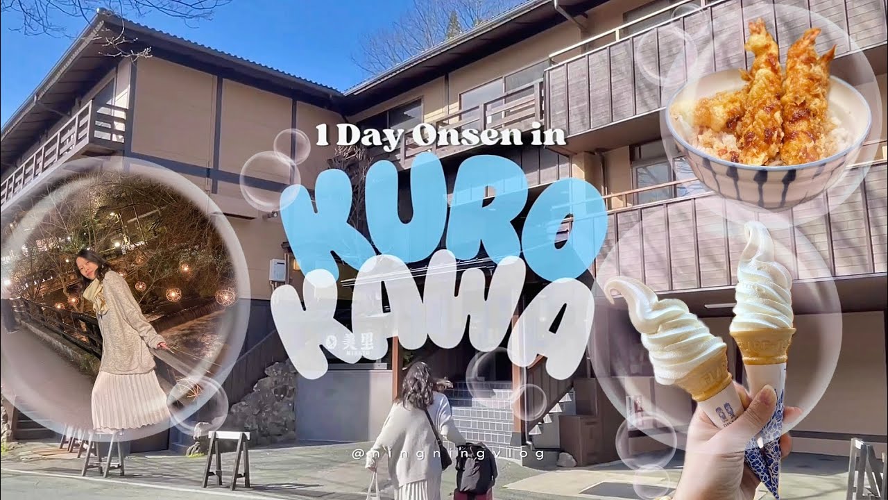 1 Day Slow Travel in Kurokawa Onsen | Cheap Hotel with Onsen ♨️🌸🇯🇵🍱🍤