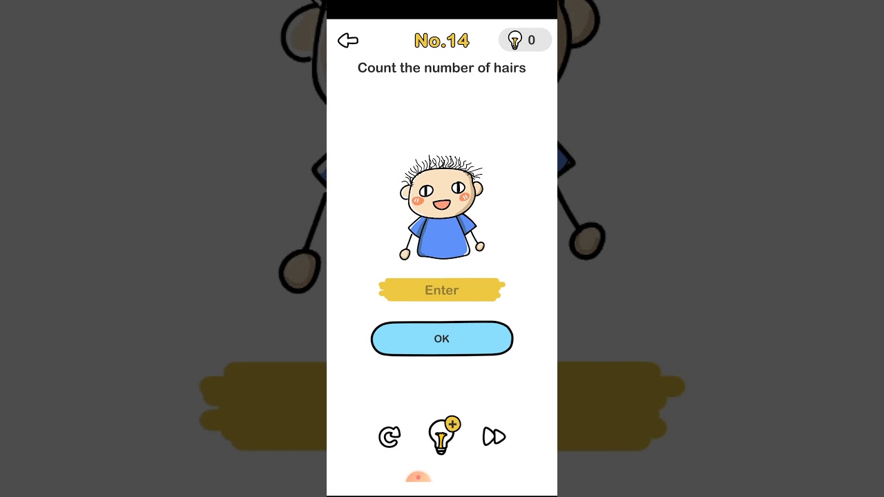 Brain out level no 14 count the number of hairs YouTube