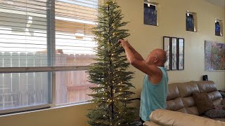 DR.PLANZEN 7’ Pre-Lit Green Cypress Artificial Christmas Tree with 260 Warm White LED lights