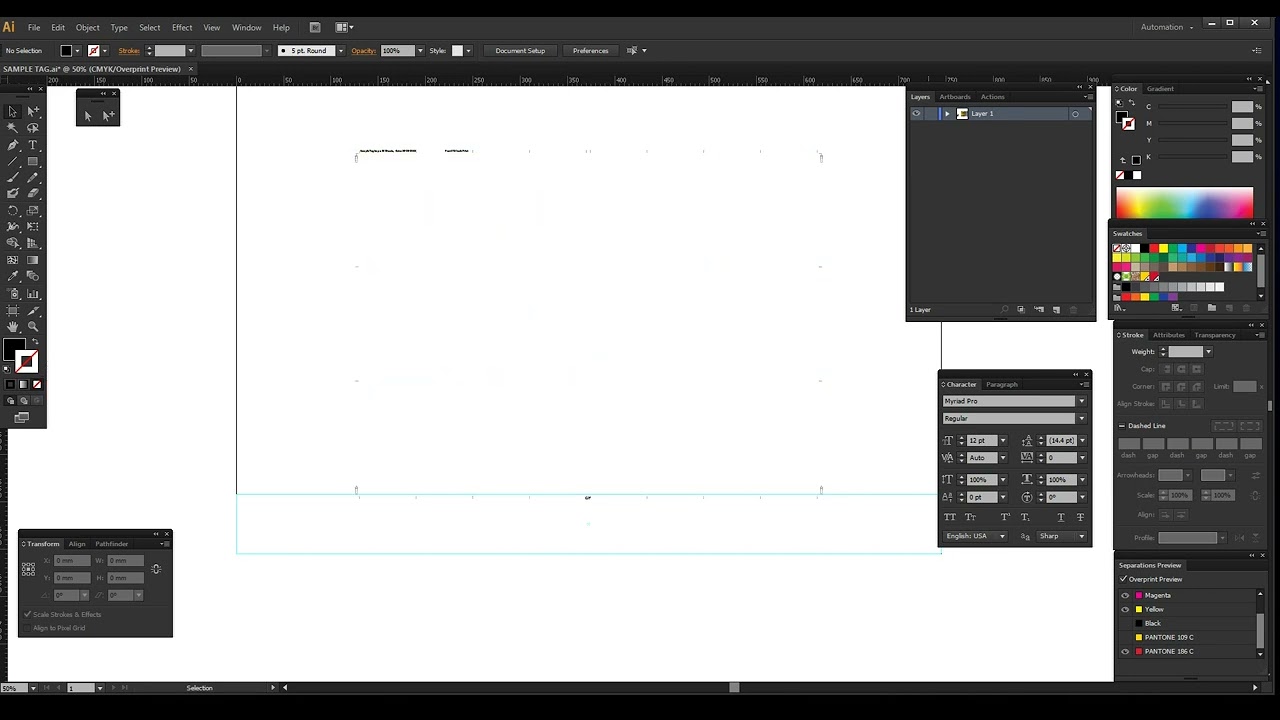 Hand Tag design and output setting. for offset printing
