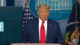 Trump takes credit for Dow record, does not concede in one minute press conference | AFP