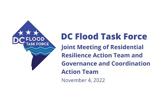 DC Flood Task Force - Action Teams Joint Meeting November 4, 2022