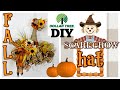 🍁"All" DOLLAR TREE FALL DECOR DIY SCARECROW HAT WREATH🍁TUTORIAL HOW TO MAKE/ "I LOVE FALL" ep 25