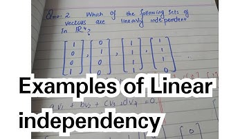 Examples of Linearly Independent Vectors  || Lineaar Algebra || Urdu / Hindi