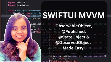 MVVM with SwiftUI: Master ObservableObject, @Published, @StateObject & @ObservedObject