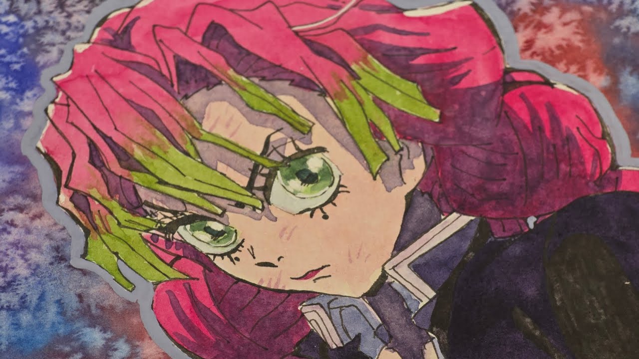 Mitsuri Kanroji Speed Draw | ink & watercolor 