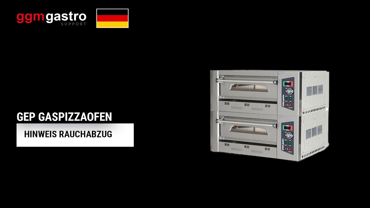GGM Gastro GEP Gaspizzaofen -  Hinweis Rauchabzug