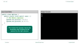 The Modulo Operator