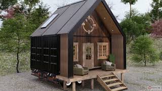 A-Frame Tiny House On Wheels - Shipping Container House.