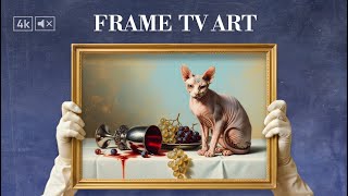 Frame TV Art Screensaver 4K: Sphynx Cat & Still Life | Digital Art for TV | No Music screenshot 1