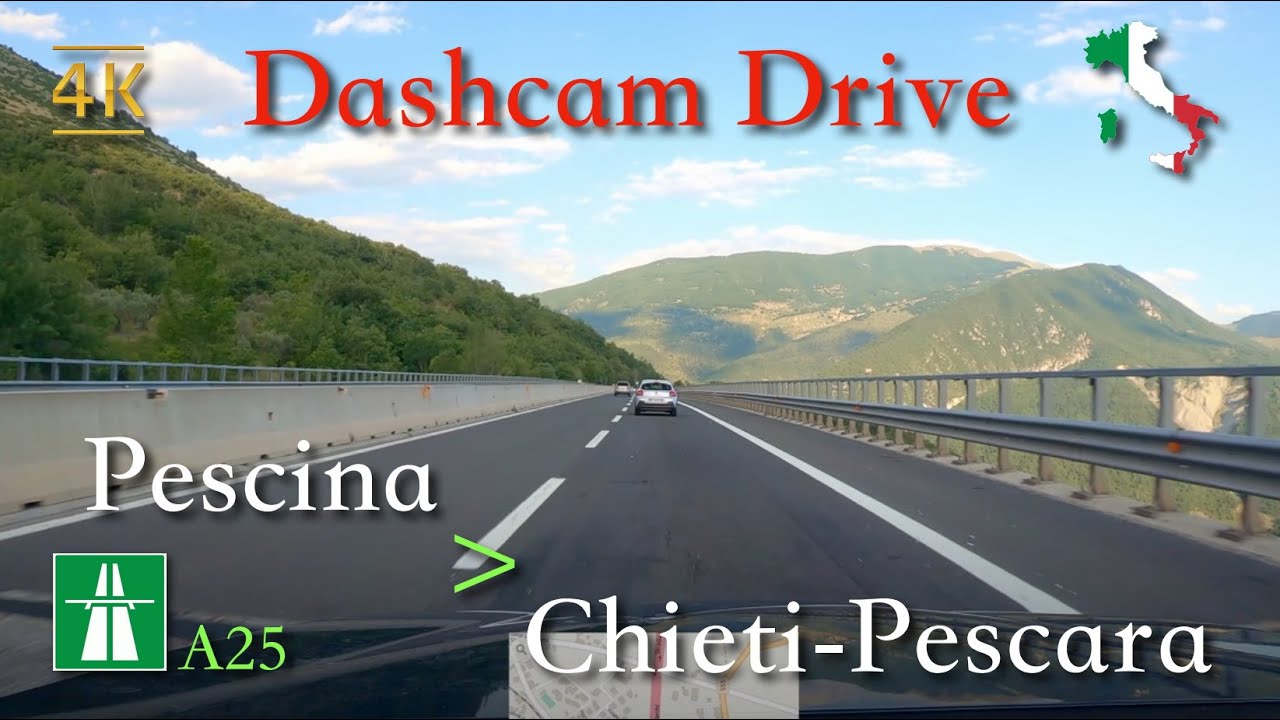 ASMR Highway Drive, Italy [A25 - Pescina ⩾ Chieti-Pescara] September 2021 | 14:00 | ⛅