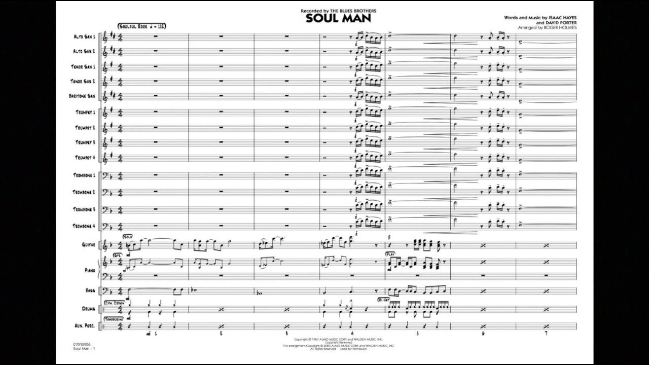 Soul Man Arranged By Roger Holmes Youtube