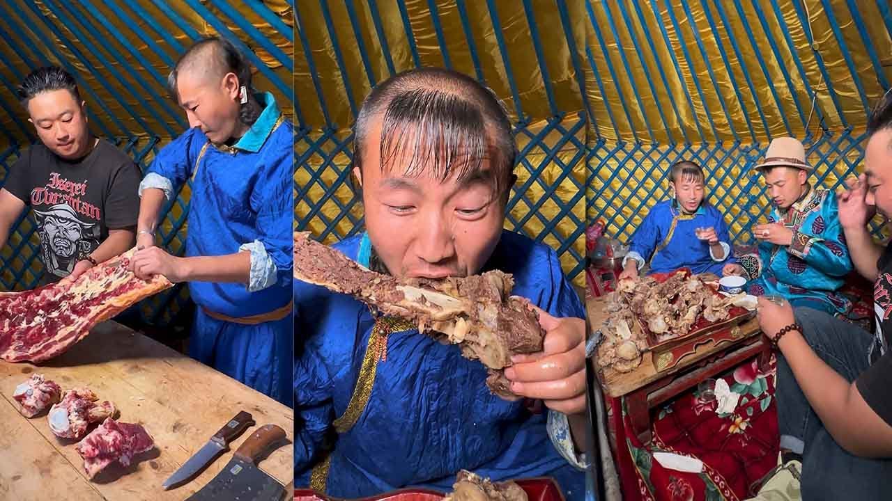 MUKBANG Cooking BEEF Eating Food Asmr Mukbang Mongolian Food