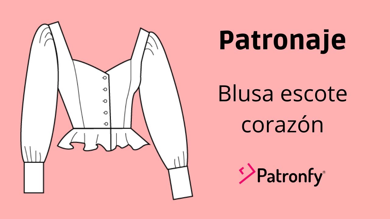 Patronaje Blusa escote corazón con corte sobre el busto Corte - YouTube