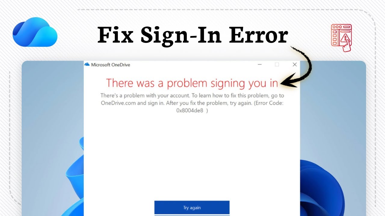 How to fix error code 0x8004de40 when signing in to OneDrive - YouTube
