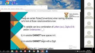 Coding Grade 8 | Lesson 2 | Comments and variables