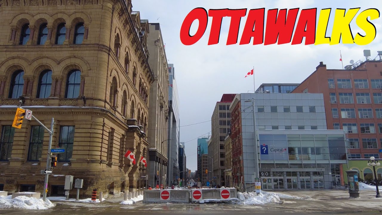 Friday afternoon walk in Downtown Ottawa from Lyon Station to ByWard Market - March 4 2022