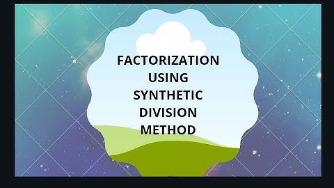 #EASY#METHOD#OF#FACTORISING#CUBIC#BIQUADRATIC#EXPRESSION#USING#SYNTHETIC#DIVISION#METHOD#