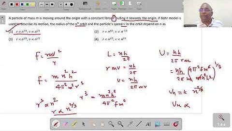 A particle of mass m is moving around the origin with a constant force F pulling it towards the