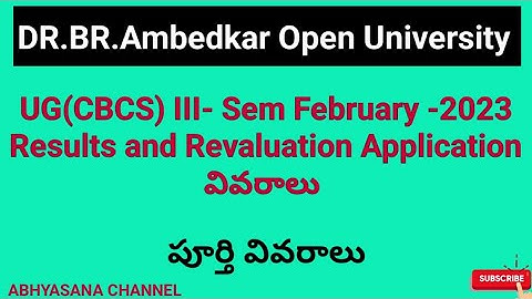 UG CBCS III - SEM FEBRUARY RESULTS - 2023 II REVALUATION APPLICATION PROCESS II ABHYASANA CHANNEL