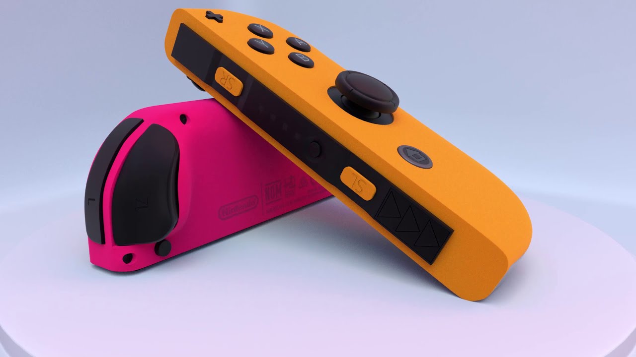 Final Joy-Con Turntable Render with Wireframe Wipe