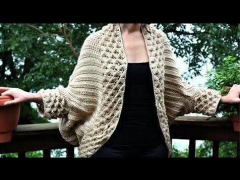 كارديجان كروشيه بغرزة فشور السمك فيديو 