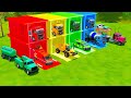 TRANSPORTING BETON TRUCK, SERVICE TRUCK, DUMP TRUCK, POLICE CAR, BUS WITH MAN TRUCK - FS22