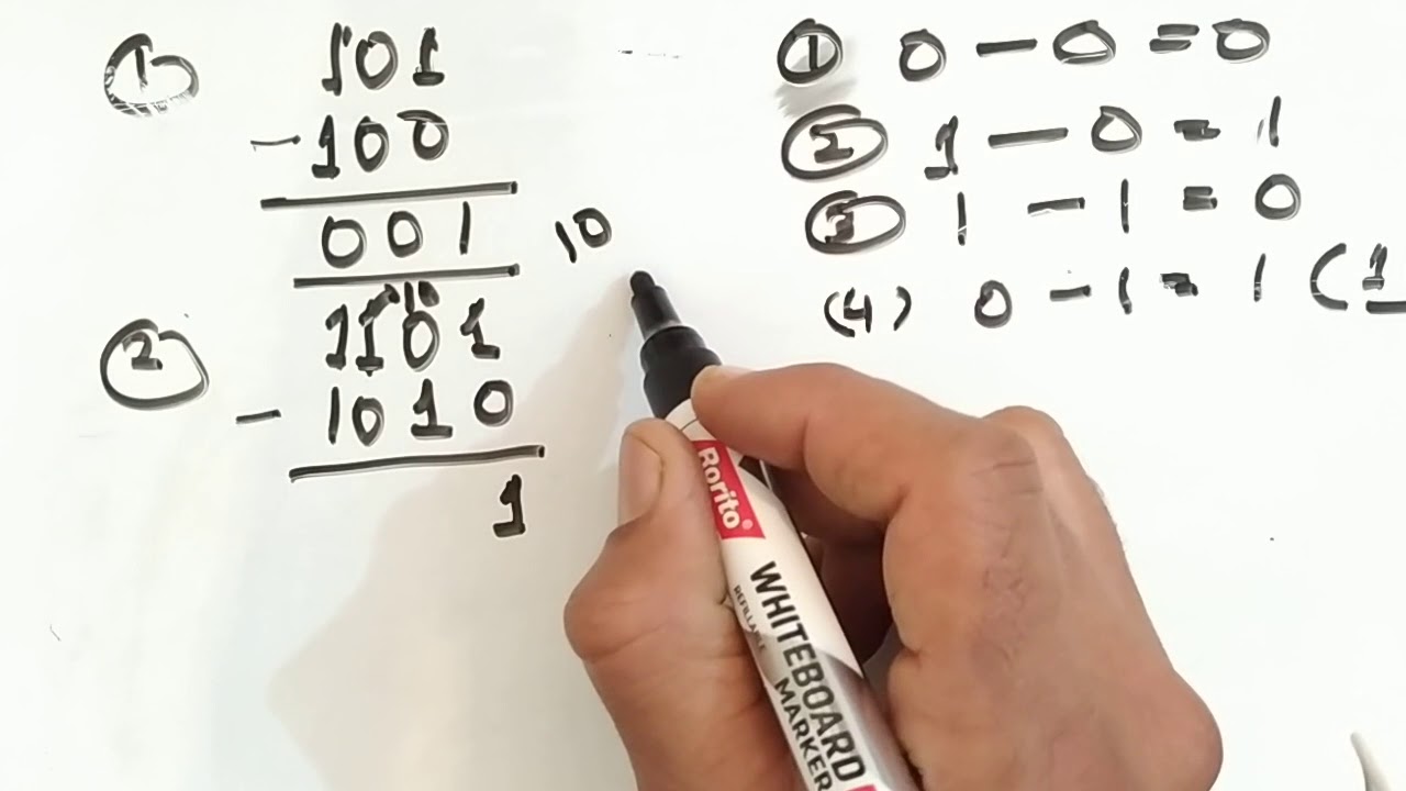 SUBTRACTION OF BINARY NUMBERS IN HINDI | Surendra Khilery - YouTube