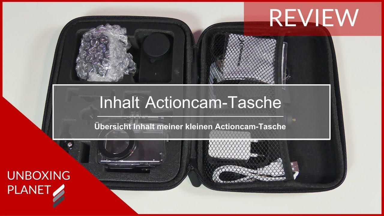 Übersicht Inhalt kleine Actioncam-Tasche - Unboxing Planet