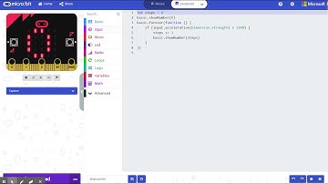Microsoft MakeCode for micro bit Step Counter