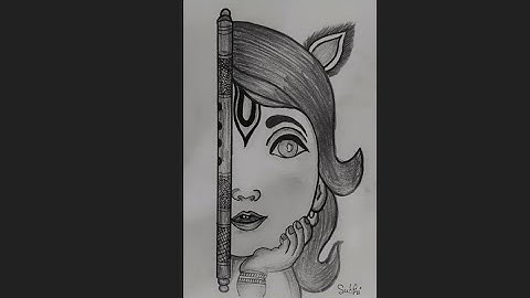 How to Draw little Krishna Half face easy drawing for beginners  Krishna Drawing 🙏by Subhi Jaiswal
