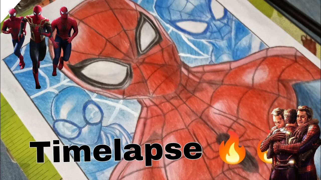 Drawing Spider-Man: No way home | Time-lapse | Inspired by Sanju Arts ...