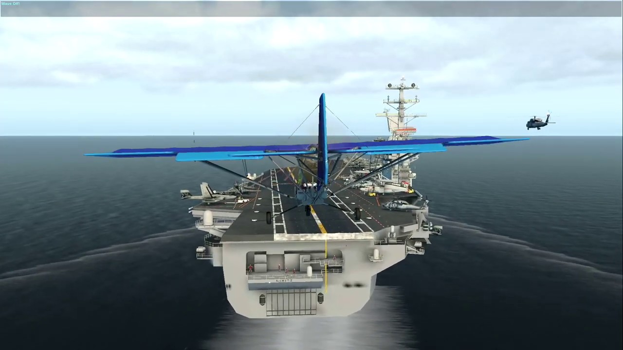 Ultralight landing on a aircraft carrier in x plane 11 YouTube