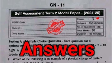 Ap 7th class general science self assessment term 2 model paper 2025|7th sa2 science real paper 2025