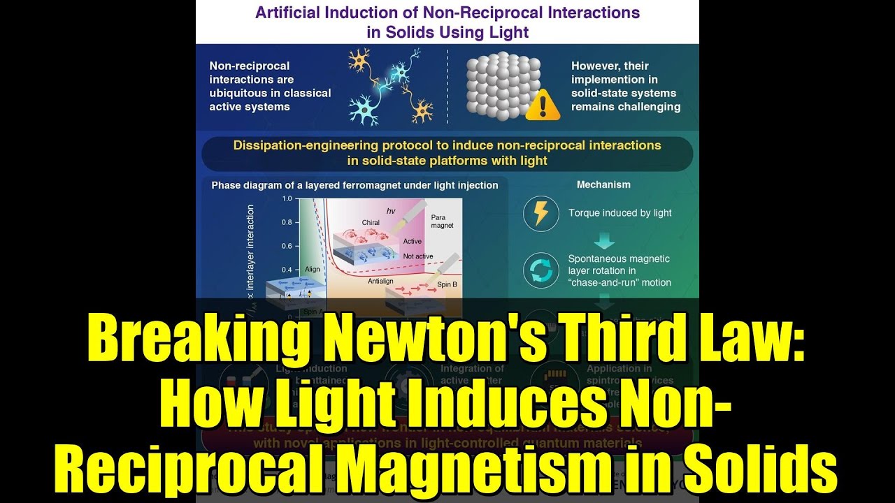 Breaking Newton's Third Law: How Light Induces Non-Reciprocal Magnetism in Solids