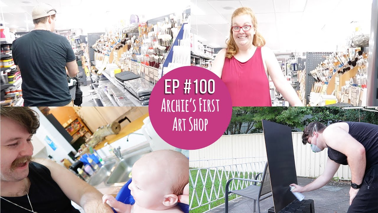 Mr & Mrs RAD Ep #100 ~ Archie's First Art Shop vlogs in spanish