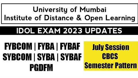 UG IDOL EXAMS COMMENCEMENT DATES | JULY SESSION | Ashish Sir