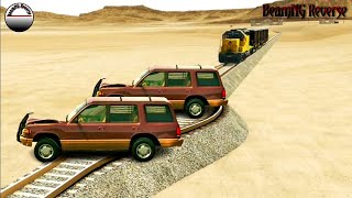 BeamNG Train vs Wide Rails Tracks Crashes Reverse - BeamNG Drive