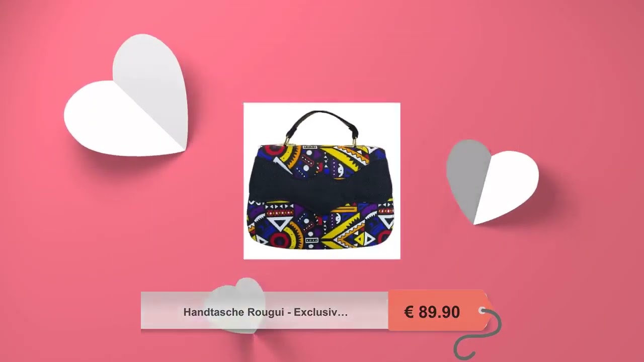 Handtasche Rougui - Exclusive handgefertigte Jute-Waxprint Tasche