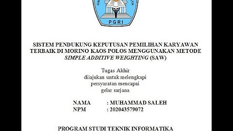 Demo Program Aplikasi UNINDRA | Muhammad Saleh - 202043579072