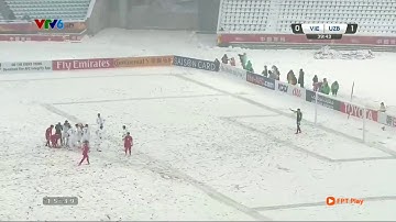 Siêu phẩm của Quang Hải dưới trời mưa tuyết tại trận chung kết U23 Châu Á 2018