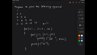 Pattern 4: Incremented numbers in a right-angled triangle