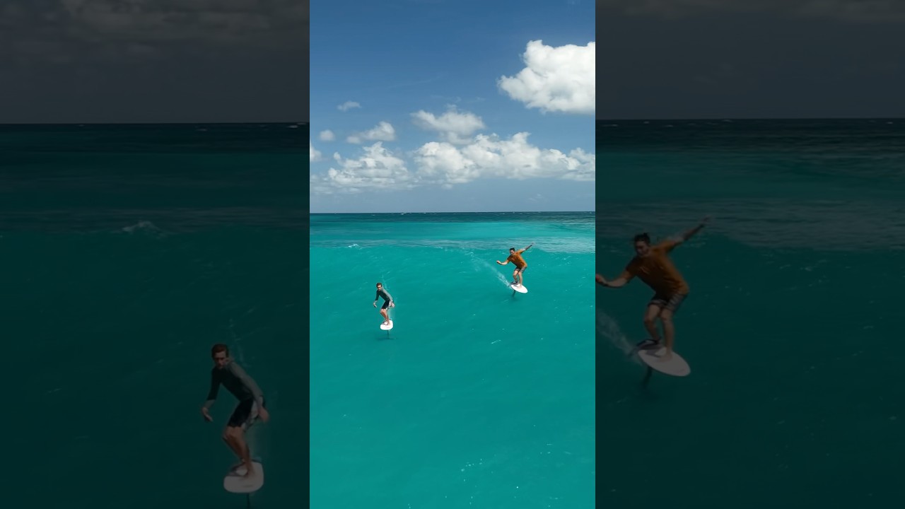 Foiling the cliffs at Uluwatu, Bali