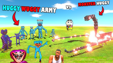 CHOP HUGGY WUGGY vs MONSTER HUGGY WUGGY in Animal Revolt Battle Simulator HINDI |AMAAN SHINCHAN TEAM